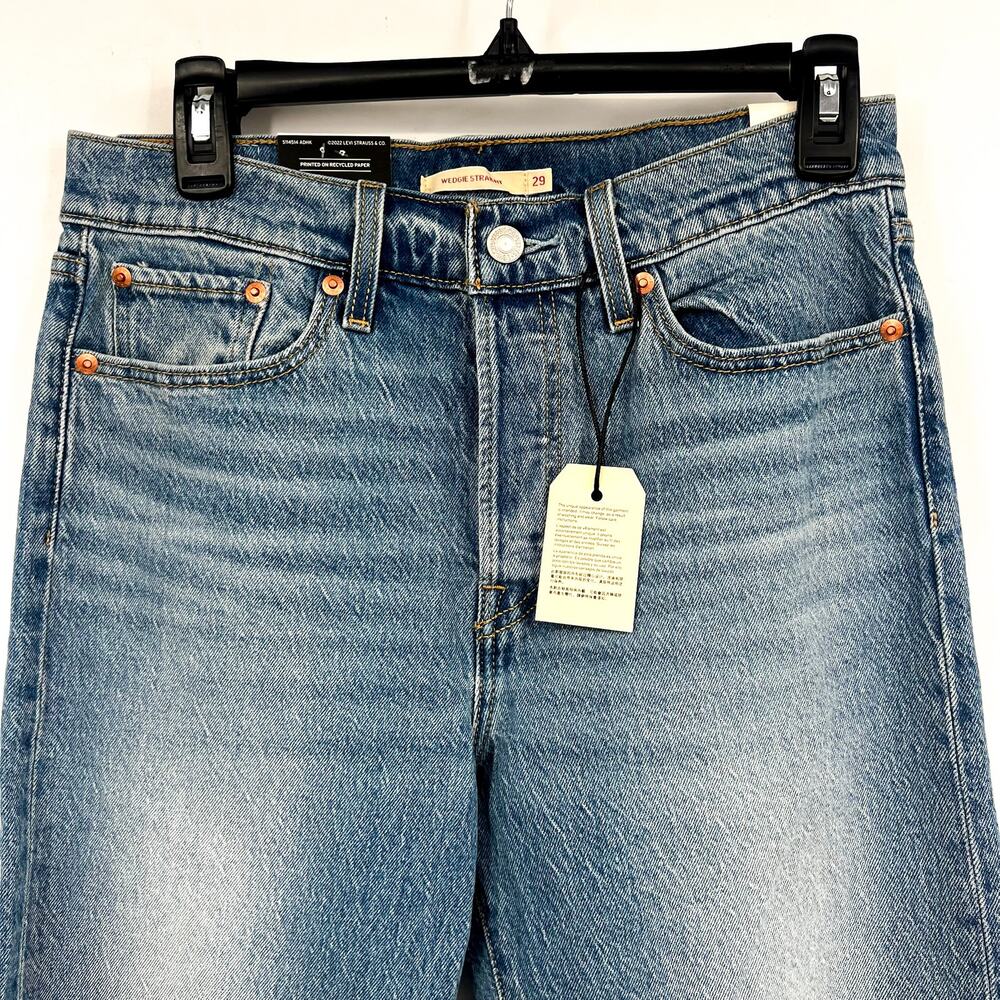 LEVI'S Womens Wedgie Straight Jeans 29x28 US 8 Calling All Blue 34964-0178 NWT - Picture 7 of 14